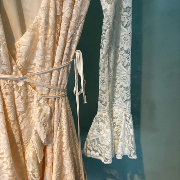 We are HAH Wrap Star Dress in Eggshell - Picture 4 of 6